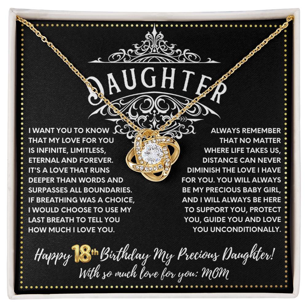 JGF Jewelry Gifts for Family 18 Year Old Girl Birthday Gifts From Mom Love Knot Necklace