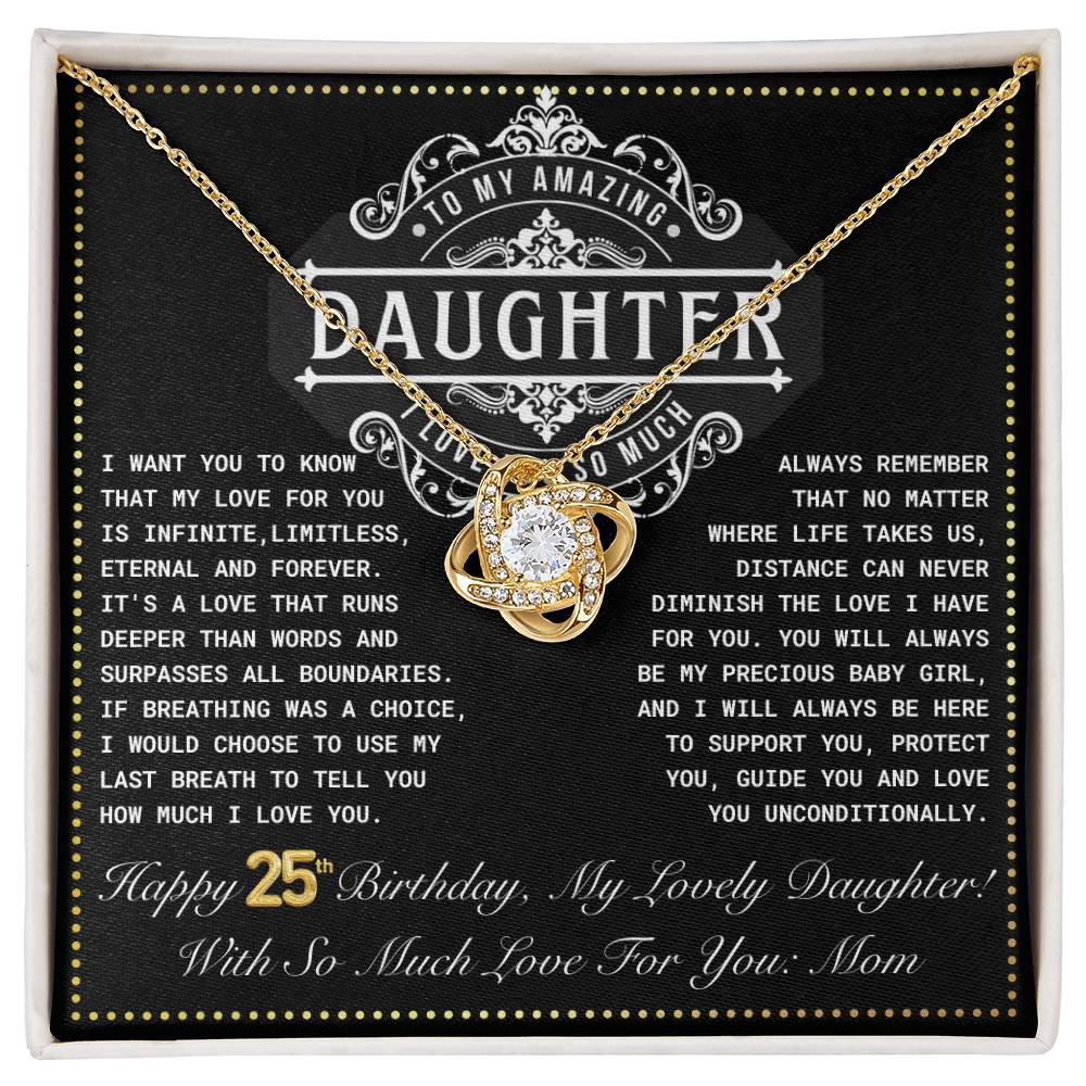 JGF Jewelry Gifts for Family Daughter 25th Birthday From Mom Love Knot Necklace