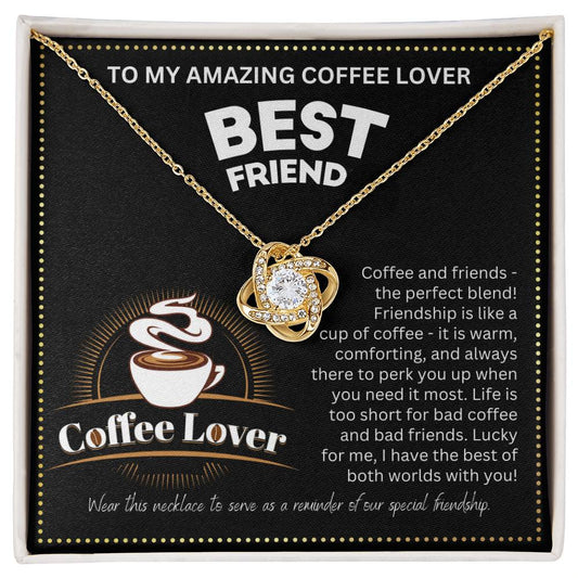 JGF Jewelry Gifts for Family No Coffee No Workee Bestie BFF Amazing Friendship Heart Necklace