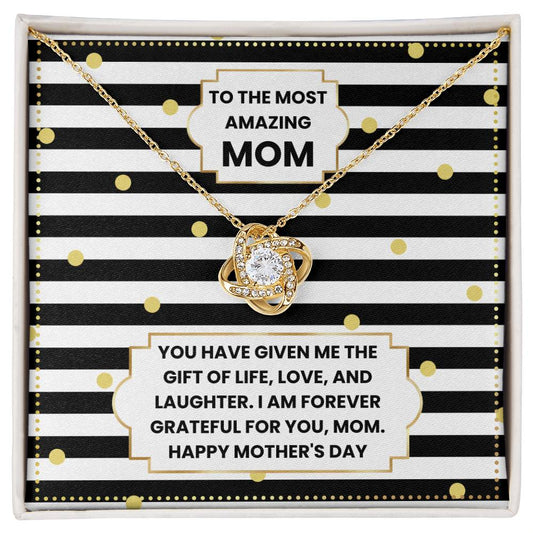 JGF Jewelry Gifts for Family Love Knot Necklace Mothers Day Gifts From Son And Daughter In Law