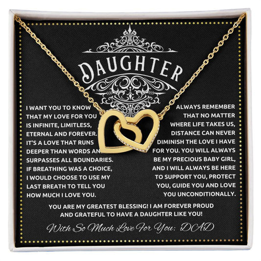 JGF Jewelry Gifts for Family Interlocking Hearts Necklace For Daughter From Dad