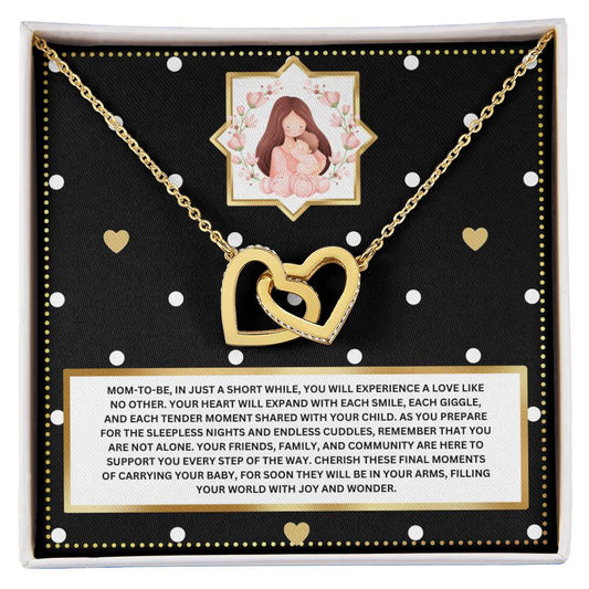 JGF Jewelry Gifts for Family New Mom Gift Basket After Birth Interlocking Heart Necklace