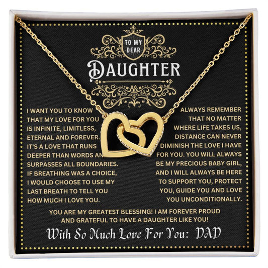 JGF Jewelry Gifts for Family Necklace For Daughter Gifts From Dad Interlocking Hearts