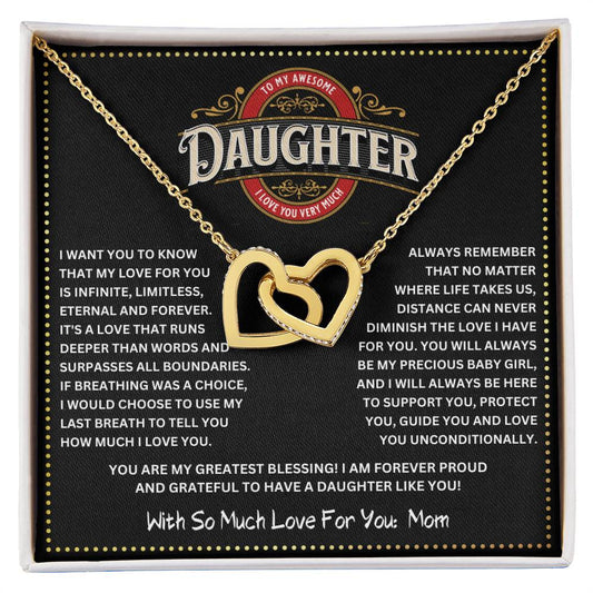 JGF Jewelry Gifts for Family I love You Daughter Necklace From Mom Double Heart