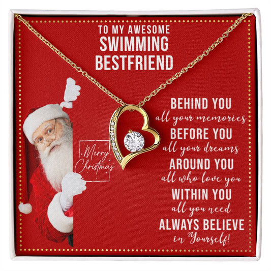 JGF Jewelry Gifts for Family To My BFF Bestie Heart Necklace For Swimming Female Friend