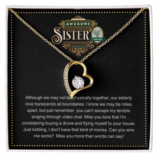 JGF Jewelry Gifts for Family | You are Awesome Gifts for Women Simple Gift Basket Item for Sister |Cubic Zirconia Heart Necklace