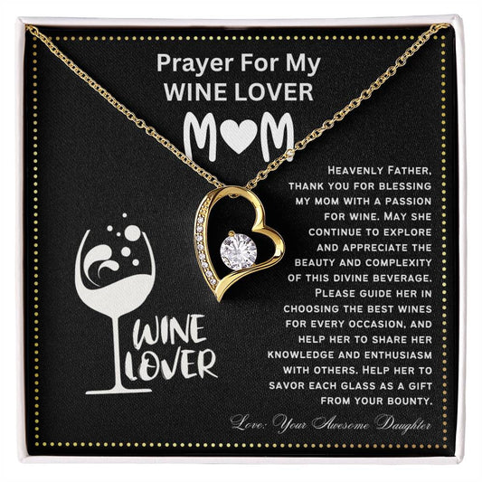JGF Jewelry Gifts for Family Prayer For My Wine Lover Mom For Her Birthday Heart Necklace
