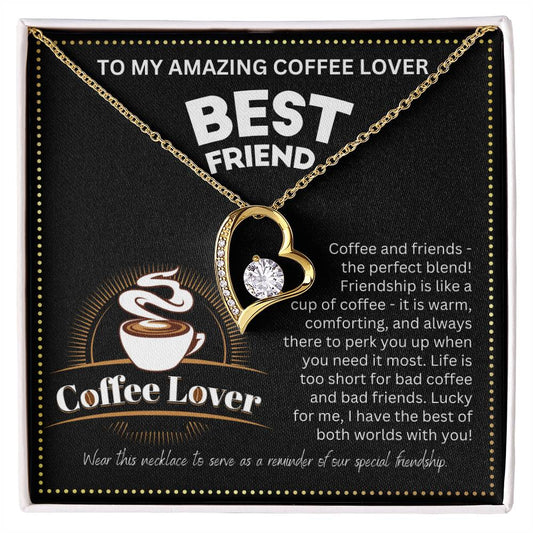 JGF Jewelry Gifts for Family Coffee Lover BFF Bestie Heart Necklace for Women