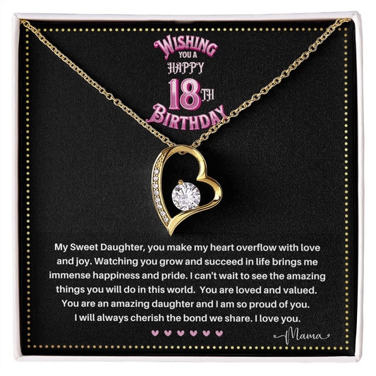 JGF Jewelry Gifts for Family | Gifts For 18th Birthday Daughter From Mom | Sterling Silver Heart Charm Necklace For Women