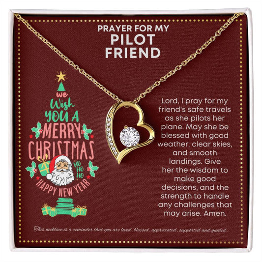 JGF Jewelry Gifts for Family Cute Simple Heart Necklace I Love My Helicopter Pilot Prayer