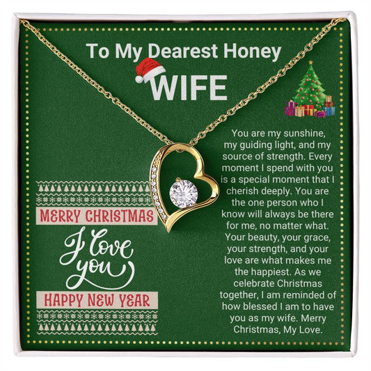 JGF Jewelry Gifts for Family Christmas Message Card For Wife Simple Heart Necklaces For Women