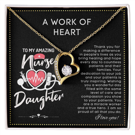 JGF Jewelry Gifts for Family | My Favorite Nurse Is My Daughter | Rn Nurse Graduation Gift For Daughter Necklace