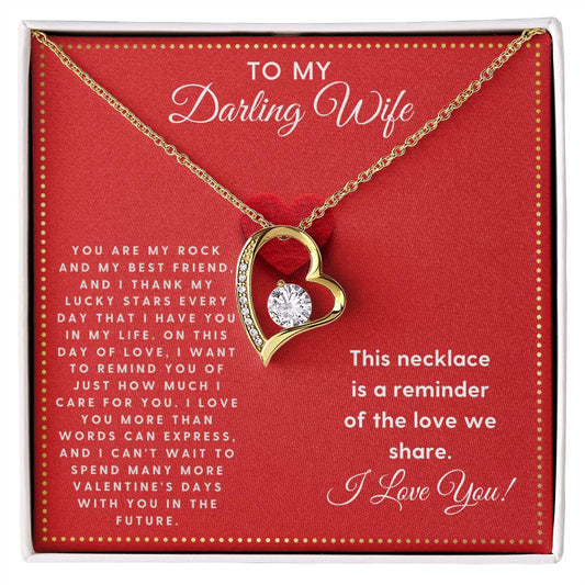 JGF Jewelry Gifts for Family To My Darling Wife Necklace for Valentine's Day