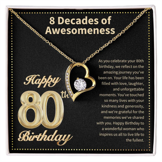 JGF Jewelry Gifts for Family Happy 80th Birthday Card for Women