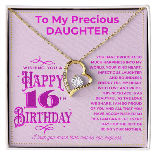 JGF Jewelry Gifts for Family Sweet 16 Birthday Card For Daughter From Mom