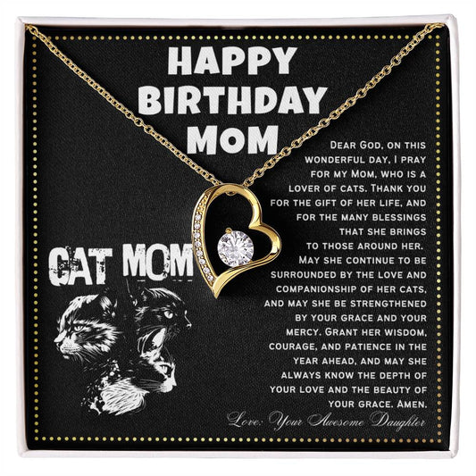 JGF Jewelry Gifts for Family Cat Lover Mom Happy Birthday Necklace Gifts