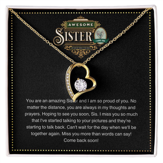 JGF Jewelry Gifts for Family | Elegant Sterling Silver CZ Pave Open Heart Charm Pendant Necklace Gift for Older Sister | Cubic Zirconia Sterling Silver