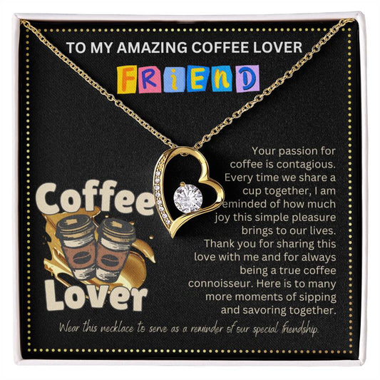 JGF Jewelry Gifts for Family Coffee Lover Friend Who Has Everything Friendship Heart Necklace