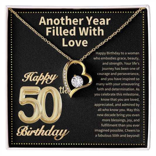 JGF Jewelry Gifts for Family Happy 50th Birthday Card for Women