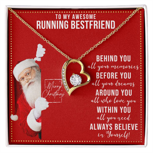 JGF Jewelry Gifts for Family Gift To My Bestie BFF Heart Necklace For Running Female Friend