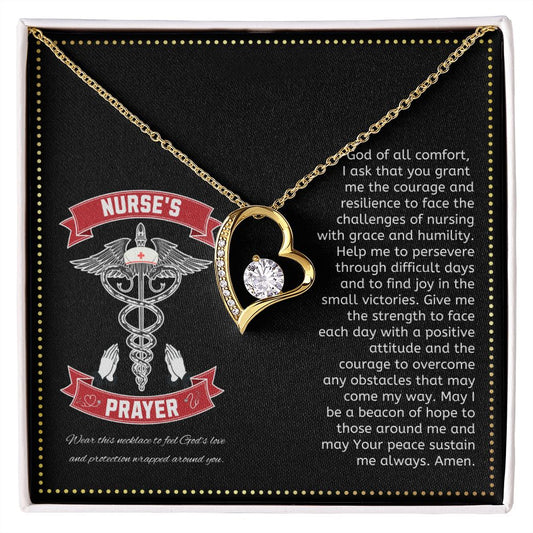 JGF Jewelry Gifts for Family | Nurses Prayer Necklace Sterling Silver | Nurse Practitioner Gifts for Women Heart Necklace