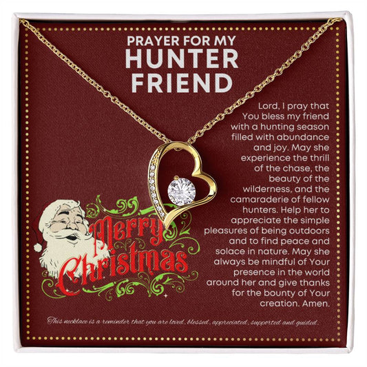 JGF Jewelry Gifts for Family Cute Simple Heart Necklace Prayer for Hunter Friend