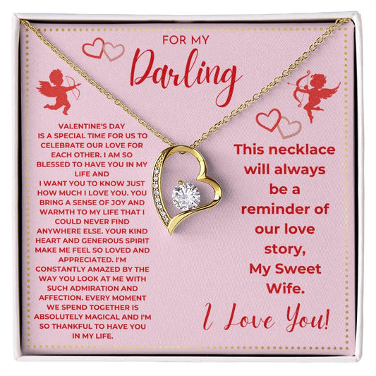 JGF Jewelry Gifts for Family To My Beautiful Wife Heart Necklace