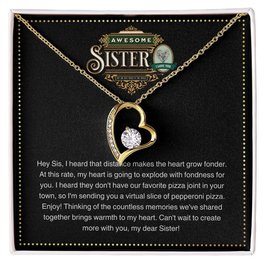 JGF Jewelry Gifts for Family |Simple Beauty Charm Women Stainless Steel Heart Pendant Chain Necklace Gifts for Awesome Sister
