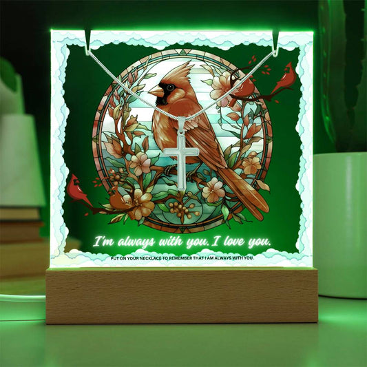 JGF Jewelry Gifts For Family Cardinal Red Birds Sympathy I Am Always With You Cross Necklace