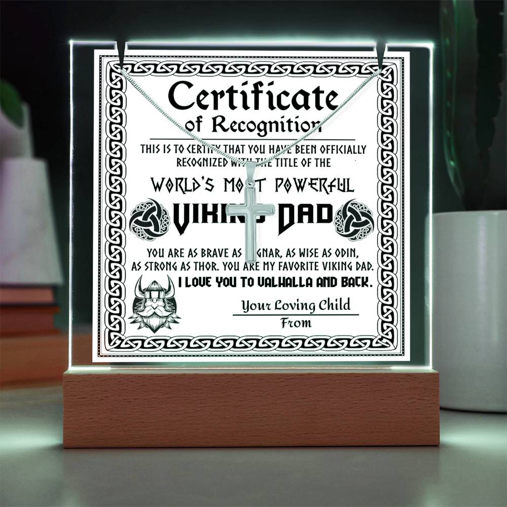 To My Dad - Certificate of Recognition