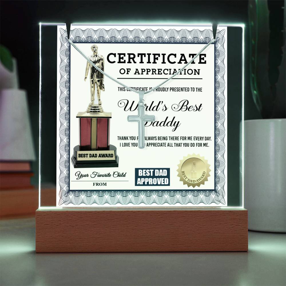To My Daddy - Certificate of Appreciation