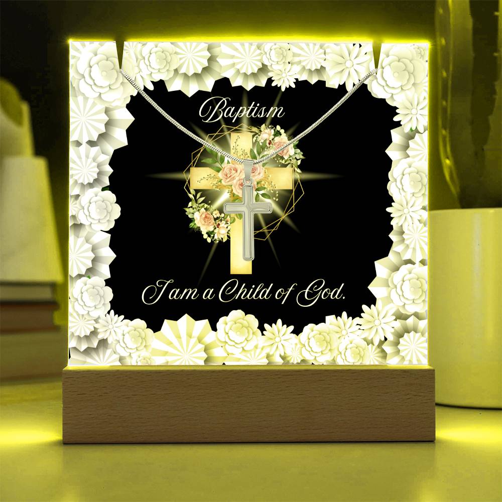 JGF Baptism Necklace For Girls Cross Necklace For Baby Girl