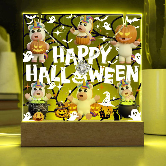 JGF Jewelry Gifts For Family Halloween Kids For Bedroom Necklace on Multicolor Display Acrylic Plaque LED