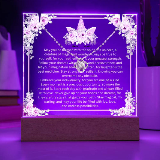 JGF Unicorn Necklace for Little Girls 4-6 Birthday Plaque Decorations