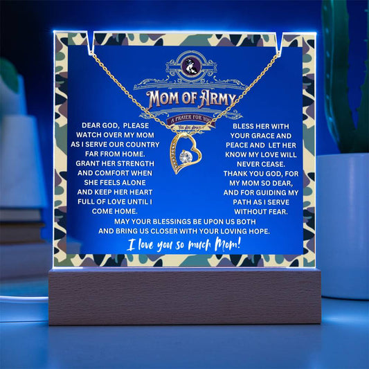 JGF Jewelry Gifts For Family Prayer For My Mom of Army Heart Necklace