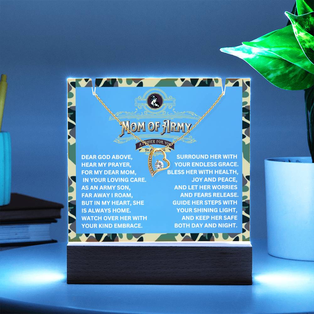 JGF Jewelry Gifts For Family Prayer For Mom of Army Necklace