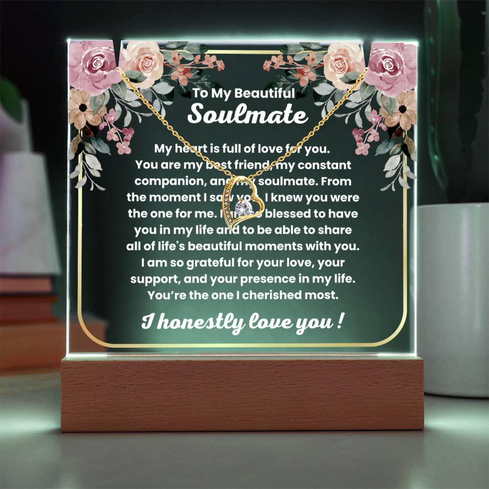 JGF Jewelry Gifts For family To My Soulmate Necklace For Her Birthday I Love You