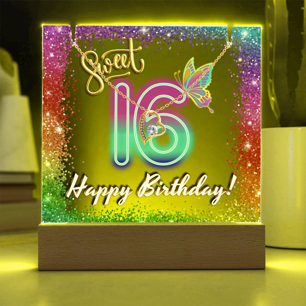 JGF Jewelry Gifts For Family Necklace For 16 Year Old Girl Happy Sweet 16th Birthday