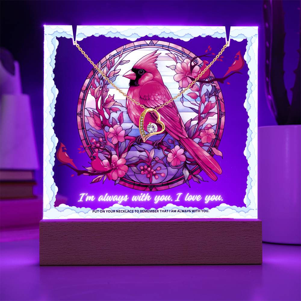 JGF Jewelry Gifts For Family Cardinal I Am Always With You Heart Necklace