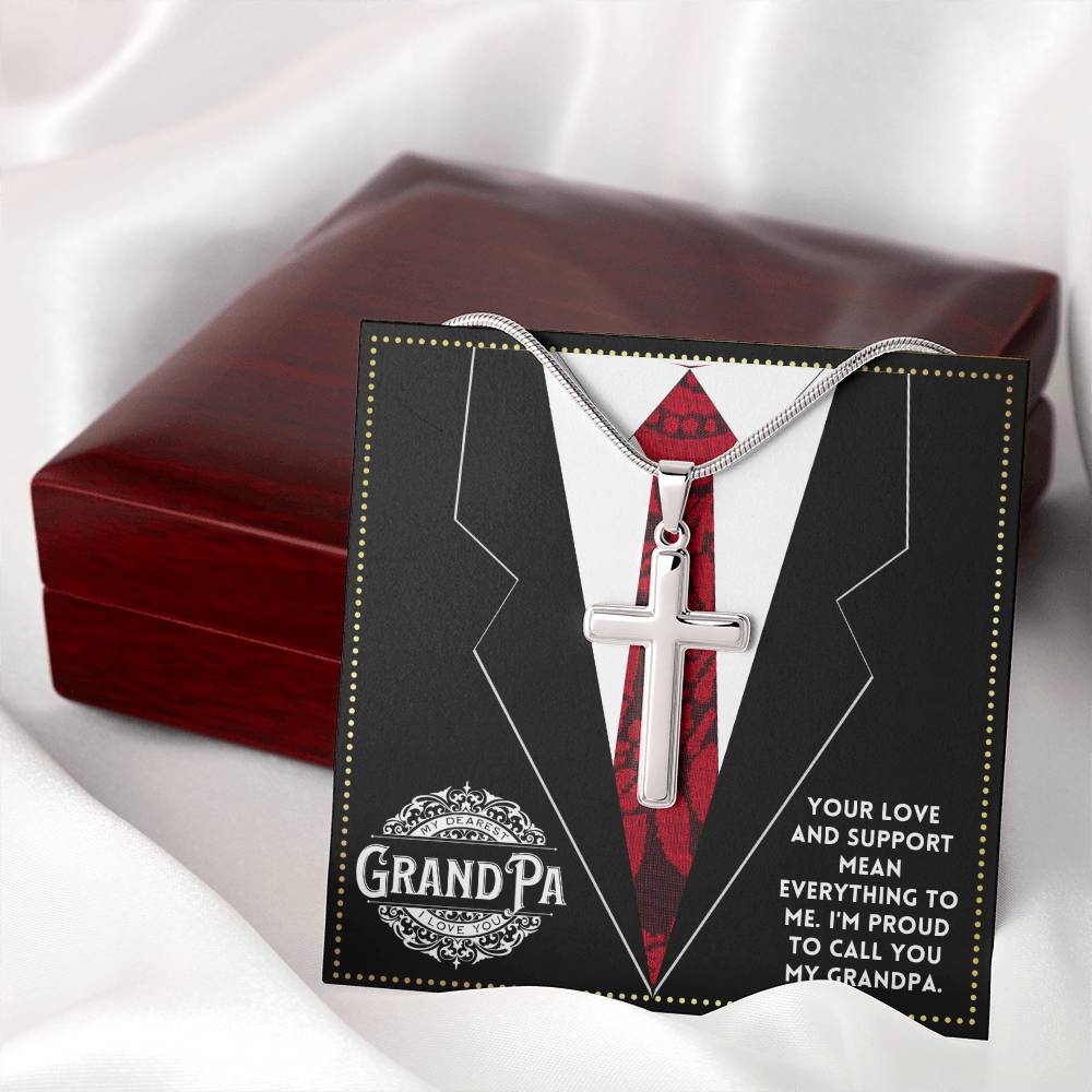 JGF Jewelry Gifts for Family Gifts For Grandpa Who Have Everything Cross Necklace For Grandpa Men