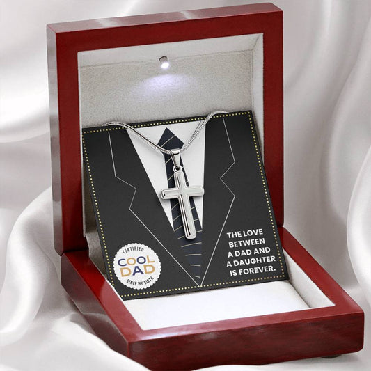 JGF Jewelry Gifts for Family Daddy Cross Necklace For Men From Daughter