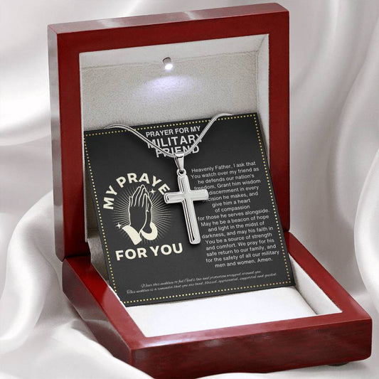 JGF Jewelry Gifts for Family Military Retirement Gifts For Men Army Cross Necklace