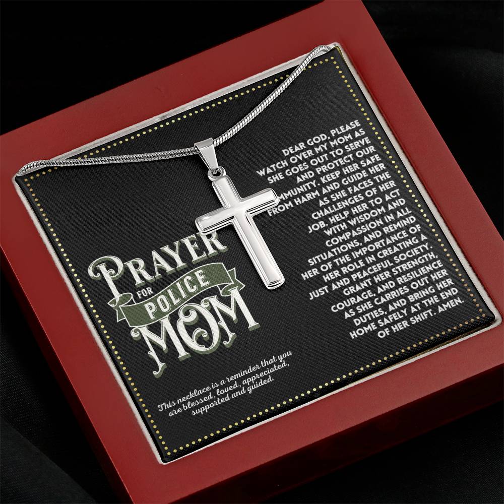 JGF Jewelry Gifts for Family My Mom Is A Police Officer Prayer For Police