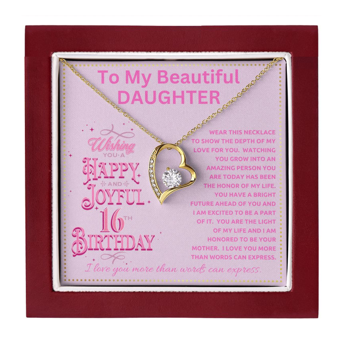 JGF Jewelry Gifts for Family 16th Birthday For Daughter Turning 16 Year Old