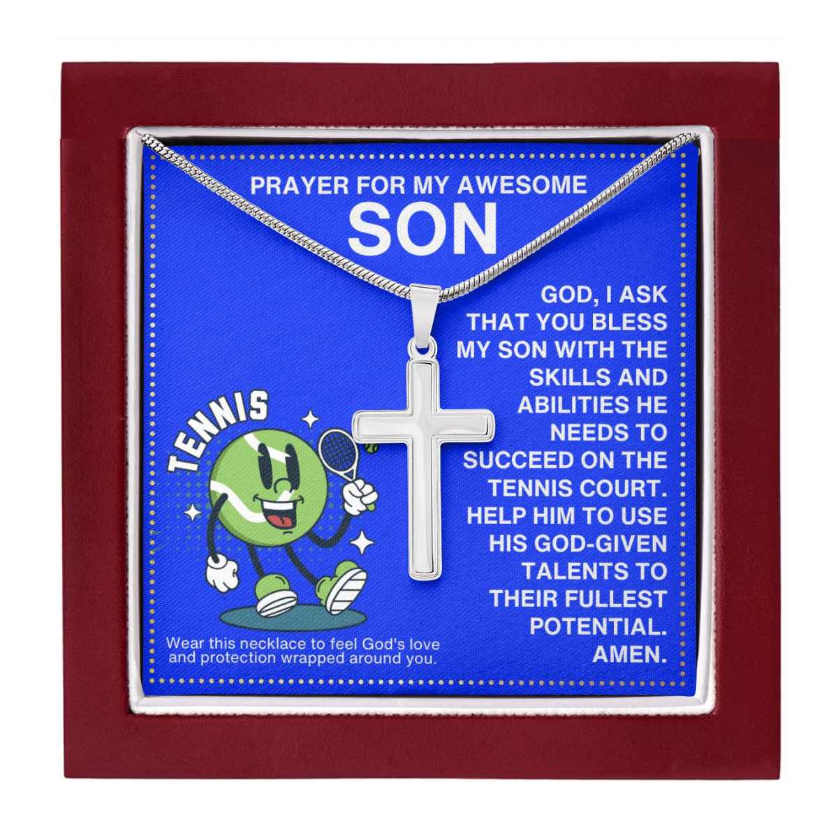 JGF Jewelry Gifts for Family Tennis Necklace For Boys