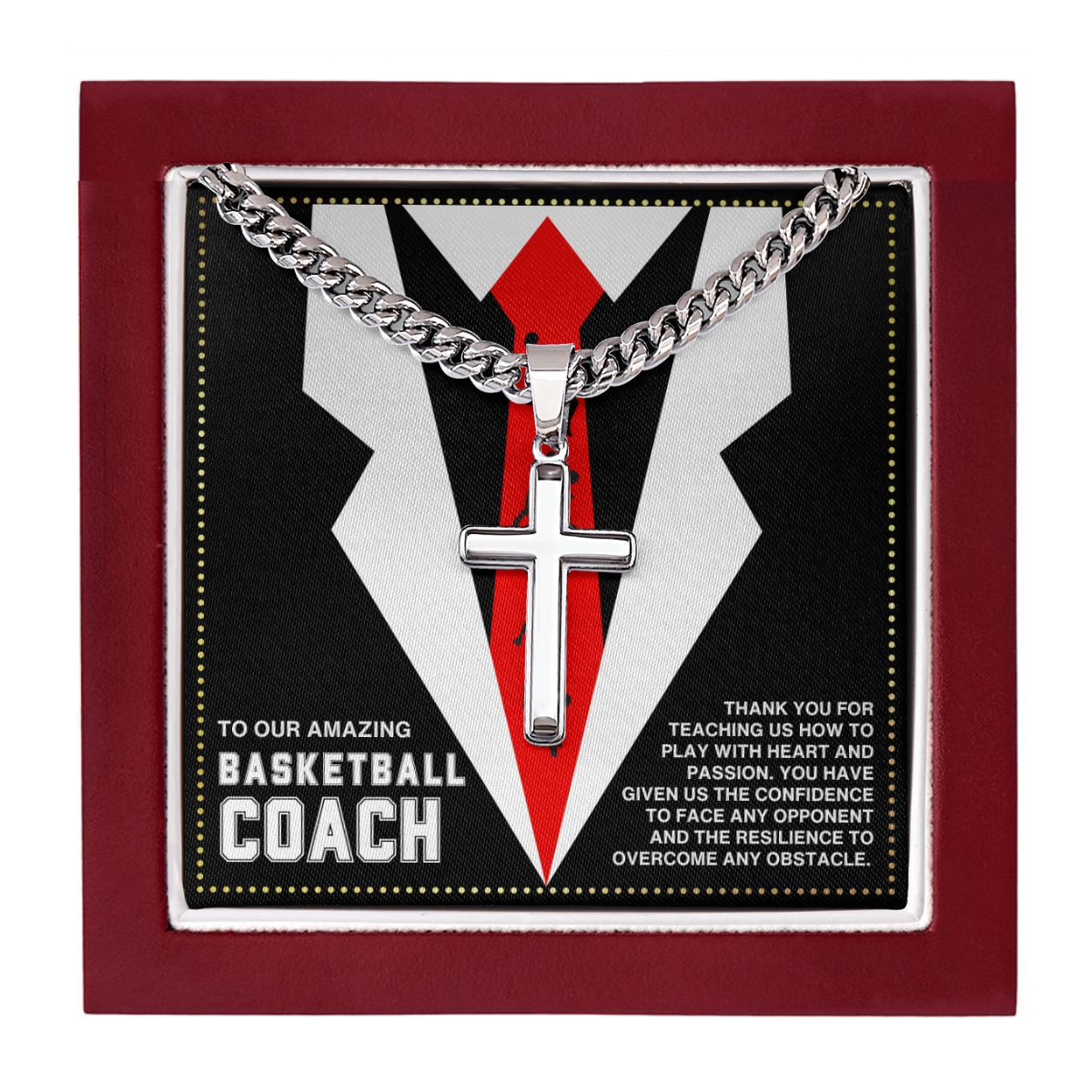 JGF Jewelry Gifts for Family Basketball Necklace For Men Coach