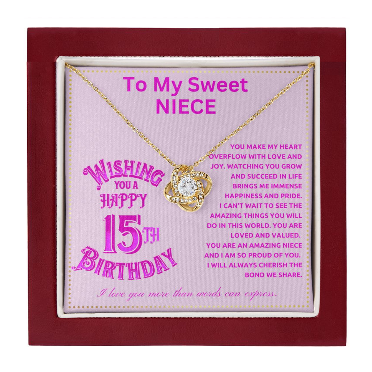 JGF Jewelry Gifts for Family Happy Birthday 15th Niece For Teen Girls From Aunt