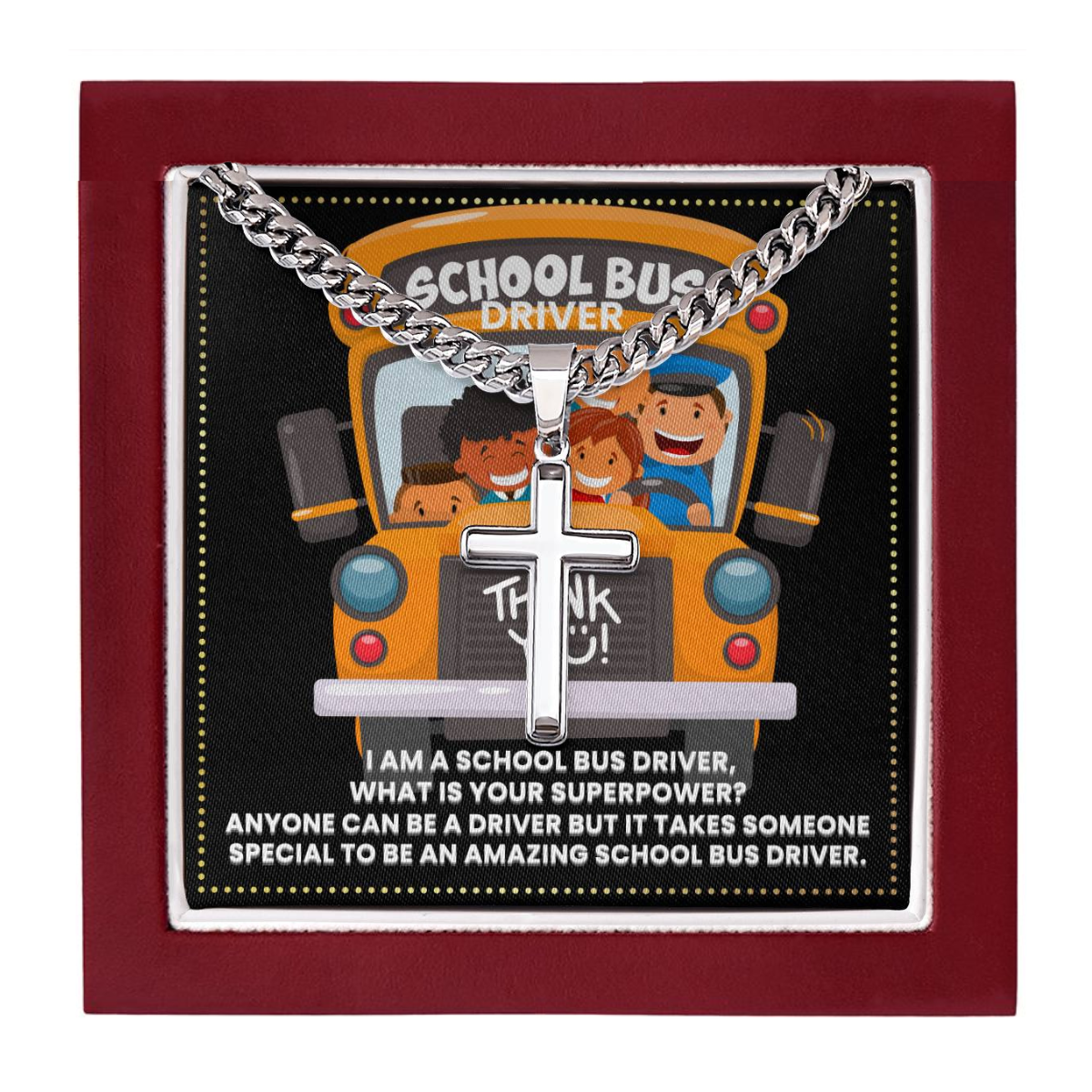 JGF Jewelry Gifts for Family School Bus Driver Gifts For Men