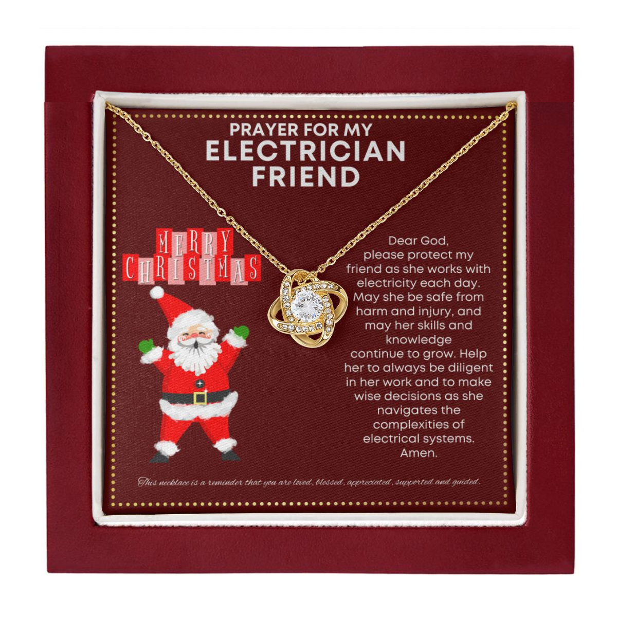 JGF Jewelry Gifts for Family Prayer For My Electrician Friend Women