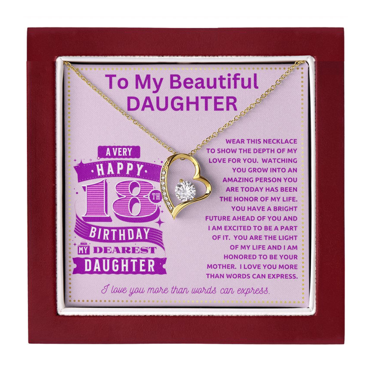 JGF Jewelry Gifts for Family Birthday Gifts for 18 Year Old Daughter Turning 18th